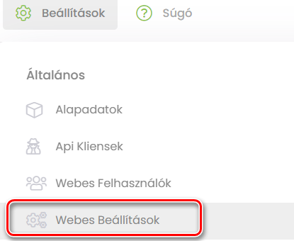Webes beállítások a D4S-ben